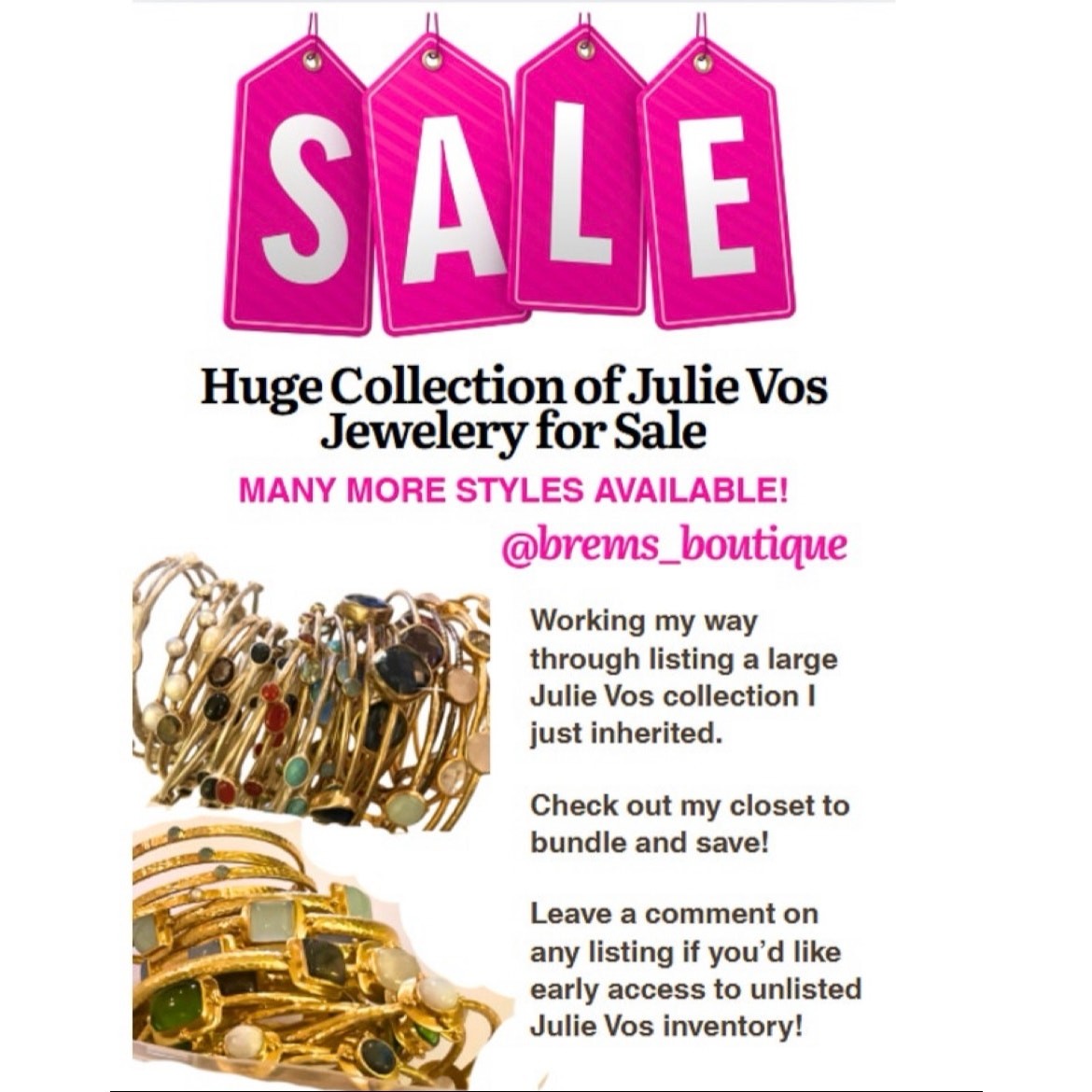 Julie Vos Silver Bangle Size Medium Stacking Brac… - image 10