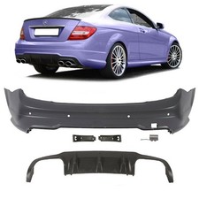 Mercedes W204 C204 Stoßstange Hinten für PDC+Diffusor +Zubehör für C63 AMG 07-15 Mercedes W204 C204 Stoßstange Hinten für PDC+Diffusor +Zubehör für C63 AMG 07-15