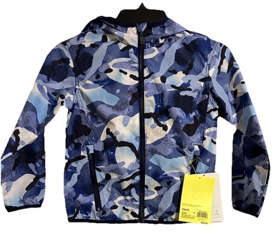 Boys Blue Camoflage XS 4-5 Jacket/Windbreaker with Hood by All In Motion