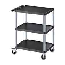 300 Lbs. Utility Cart, 27.6 X 18.1 In. 3-Shelf Plastic, Hand Truck, 360  Swivel