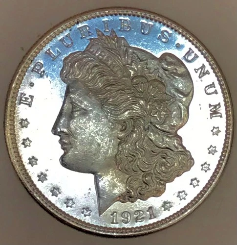 1921 MORGAN SILVER DOLLAR PROOF LIKE! MS++++ NICE CAMEO! TOUGH DATE PL NR #64784