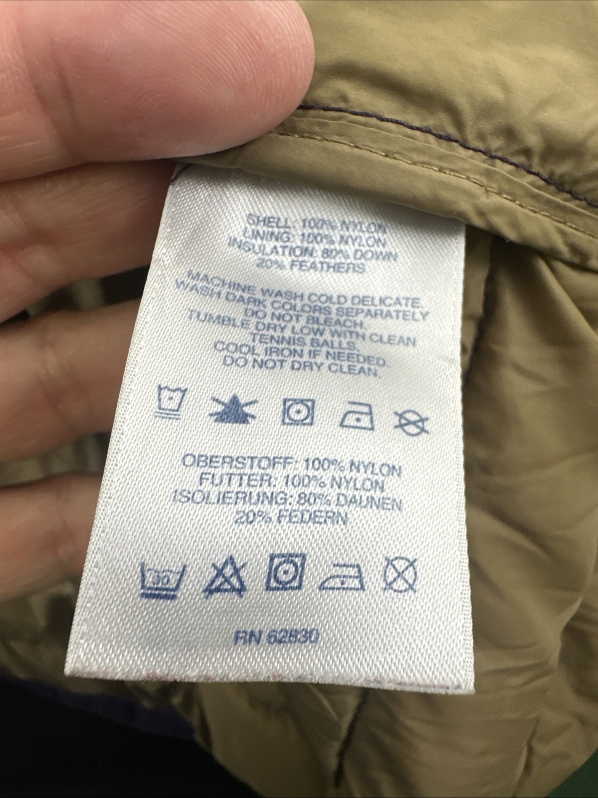 Lands End Down Jacket Purple Double Breasted Snap… - image 7