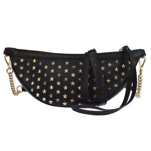 Best09 JIMMY CHOO FAYE Star Studded Leather Shoulder Bag E00008859 NW00187