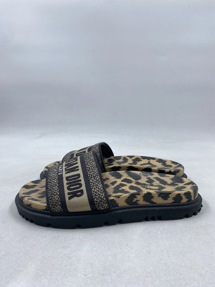 Christian Dior Diapositiva Leopardo Multicolor W 7.5 Foto 3 de 4