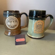 SUNSET HILL STONEWARE Mugs 2 NEW Warsaw, Indiana Fort Wayne, Indiana Mug Club