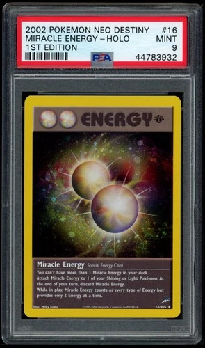 Miracle Energy 16/105 Neo Destiny 1st Edition Holo -  PSA 9    Pokemon Card