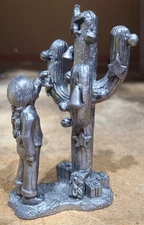 Michael Ricker RB Pewter- 1982 Dinah- Girl w/Christmas Cactus - Christmas Figure