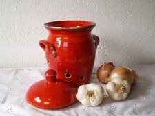 Zwiebeltopf aus Keramik rot Vorratstopf Töpferei Handarbeit Geschenk