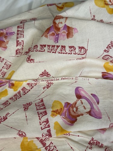 1975 Vintage ORIGINELLE Western Cowboy Fabric “Reward/Wanted” 37”X 44” - Bild 3 von 10