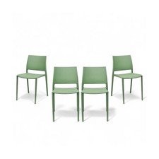 Set di 4 Sedie Milano Polipropilene Ristorante Bar Verde