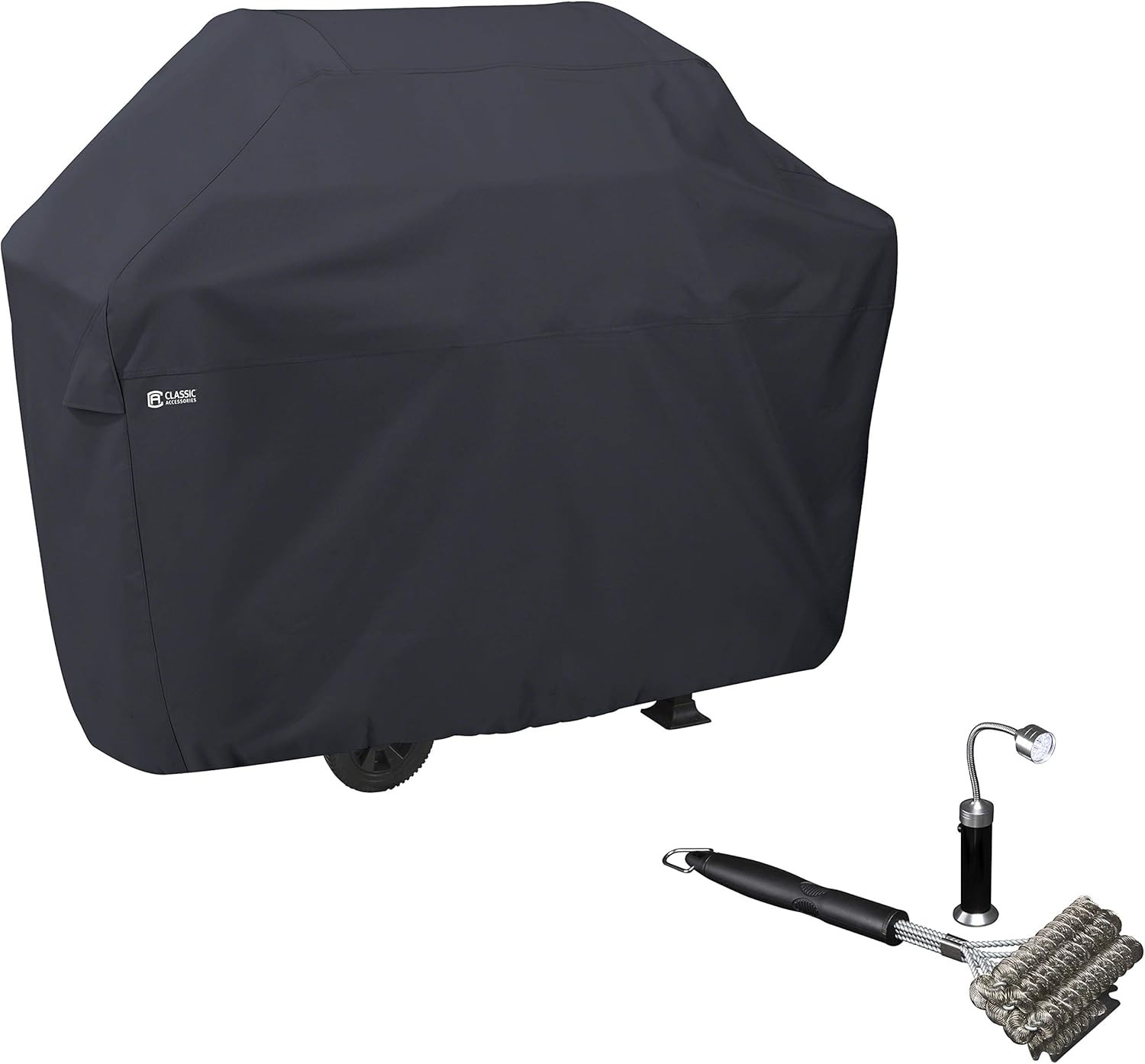 Classic Accessories Water-Resistant 64 Inch BBQ Grill Cover with Coiled Grill Br