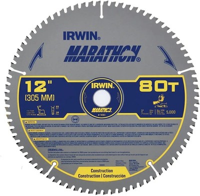Irwin 14083 12'' x 80T Trim / Finish Marathon Miter & Table Saw Blade