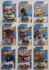 Lot of 9 2018-22 Hot Wheels Various Regular Treasure Hunt Models 