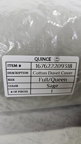 Quitte 100% Bio Satin Baumwolle Salbei Bettbezug! Full/Queen - Bild 6 von 6