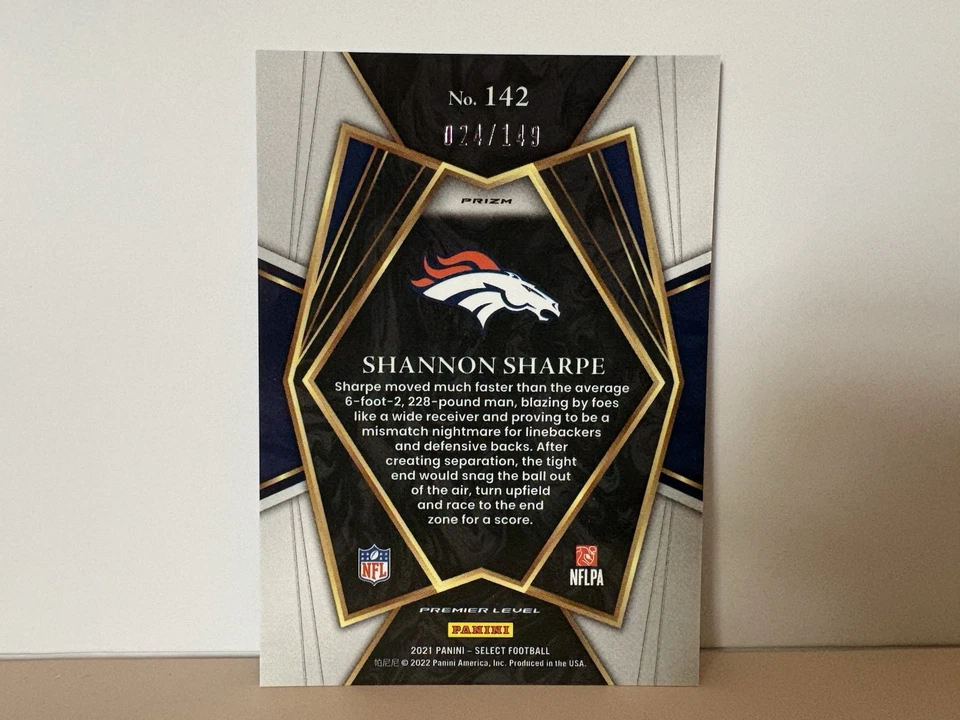 Shannon Sharpe - /149 - 2021 Panini Select - #142 - Image 2 of 2