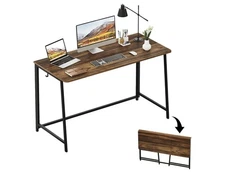 Folding Desk, 47.2" Foldable Computer/ Gaming Desk for Bedroom, Space Saving 