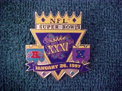 NFL SUPER BOWL 31 XXXI PIN AFC vs NFC  JANUARY 26, 1997 BY PETER DAVID