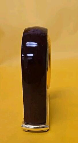 Quartz Mantle or Desk Clock, Battery Operated...quiet...Mahogany Color-Pre-owned - Picture 4 of 6
