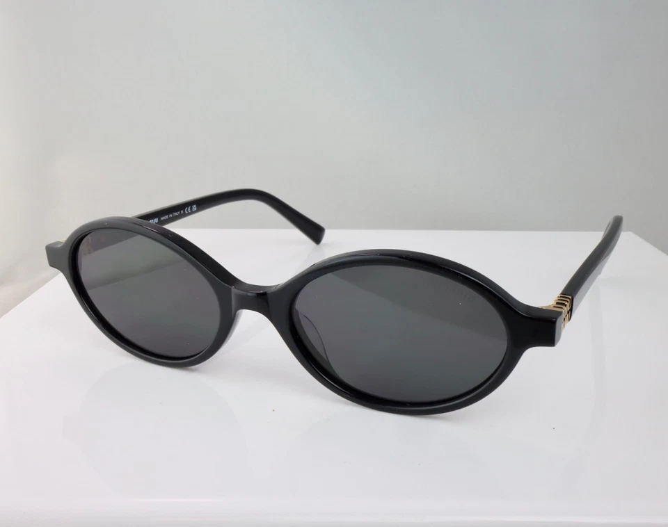 Miu Miu SMU04ZS 50mm Regard Oval Sunglasses in Black with Gray Lenses - Image 2 of 4