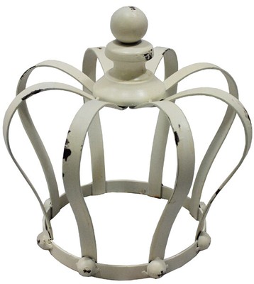 Rankhilfe Krone Gartendeko Eisen Shabby Vintage Landhaus Antik Weiss Dia 25cm Neu Ebay