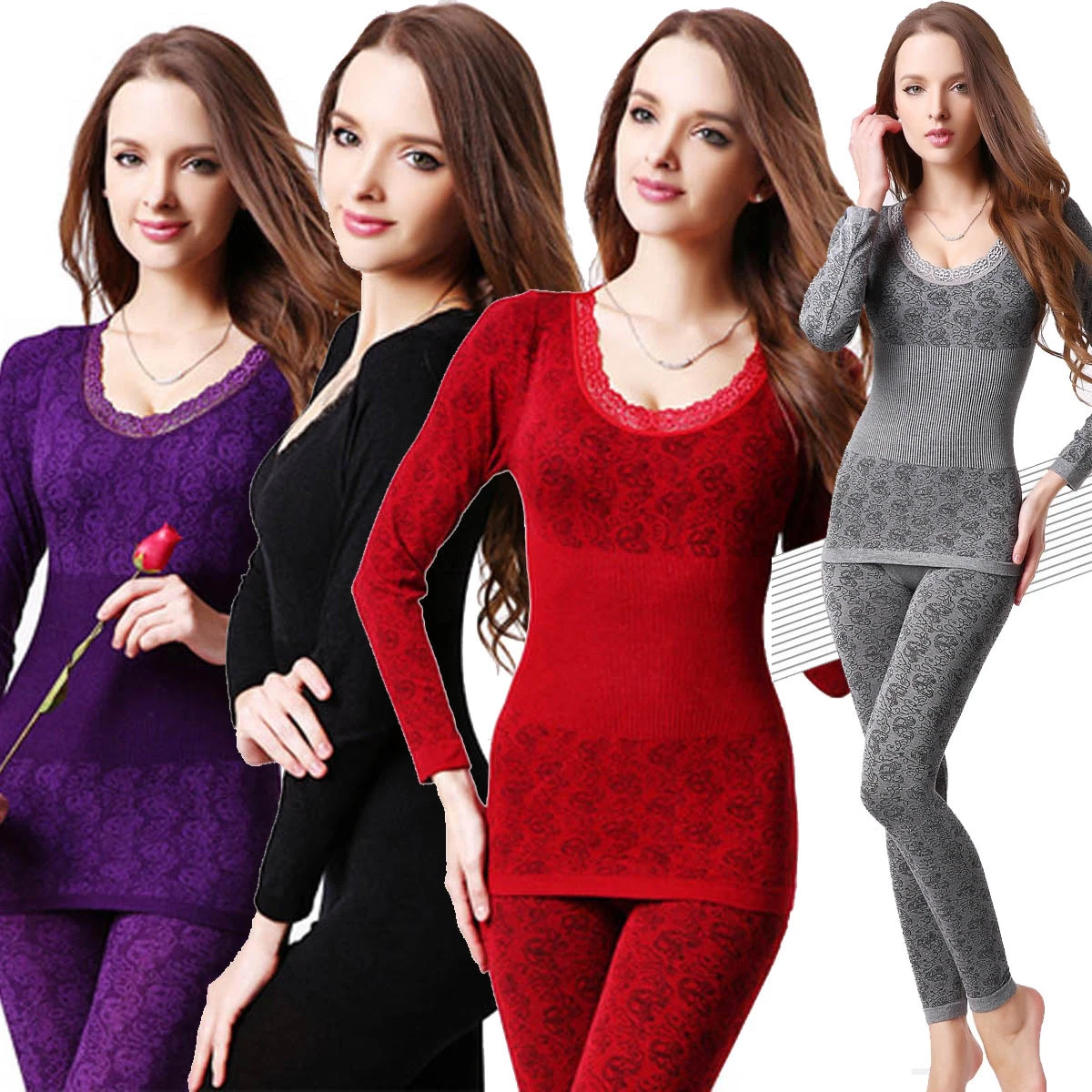 Thermal Underwear Winter Women Sexy  Thermal Long Underwear Women - New  Winter - Aliexpress