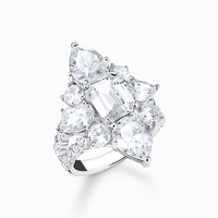 Thomas Sabo Cocktailring 925 Sterlingsilber WeißE Steine TR2441-051-14 GrößE 58