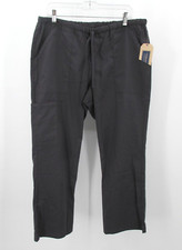 NWT CHEROKEE Scrub Pants Unisex L Petite Gray Cargo Pocket Drawstring Workwear