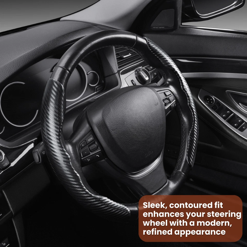 Segmented Steering Wheel Cover for Mercedes-Benz SLK-Clas 2011-2016 Carbon Fiber - image 2 of 4