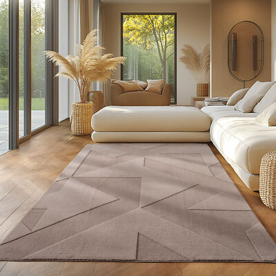 Boho Teppich mit Geometrischem Design Einfarbig Beige - Creme Waschbarer Teppich