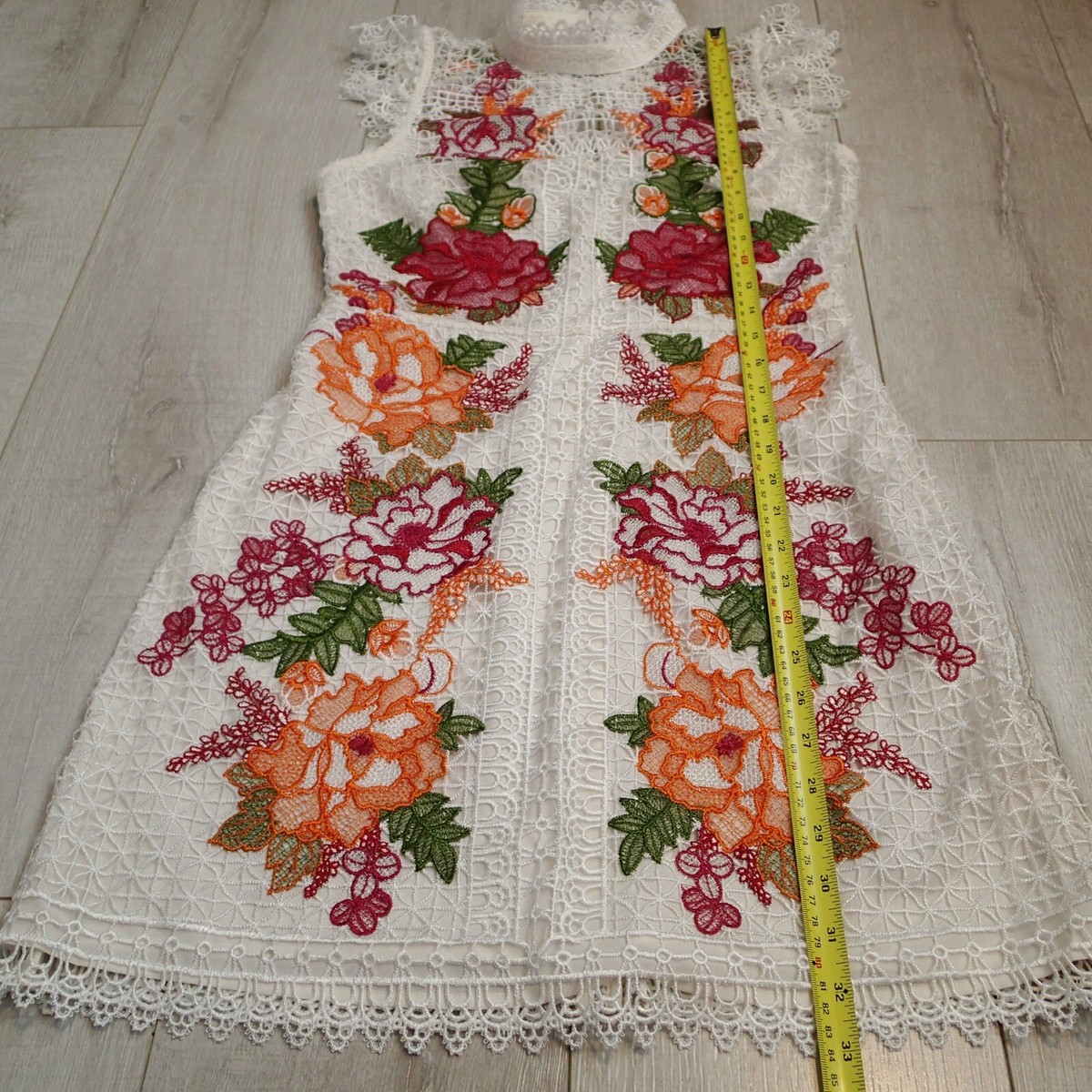 Karen Millen Multicolor Floral Lace Embroidered Dress 8