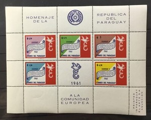 PARAGUAY #627a. SOUVENIR SHEET, EUROPA 1961.   MNH