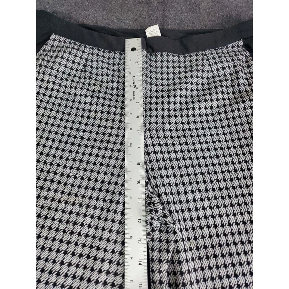 NY Collection Women Pants L Black White Checkered Stretch Casual - Image 4 of 4