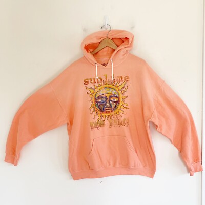 Sublime Long Beach Pink/Orange Dye Hoodie Sweatshirt S/M | eBay