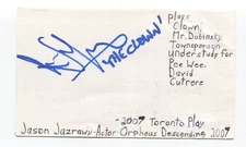 Jason Jazrawy Signed 3x5 Index Card Autographed Actor Murdoch Mysteries