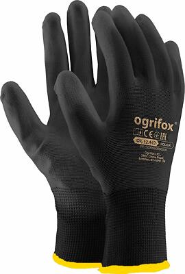 24 Paar PU beschichtete schwarze Nylon Arbeitshandschuhe. Gartenarbeit, Bauarbeiter, Mechaniker XL 10