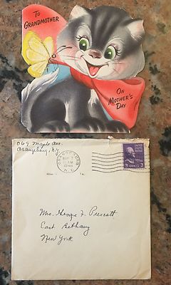 1948 Mother's Day Card To Grandmother With Three Cent Postmark