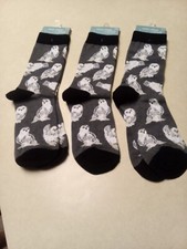 Owl Socks Wheel House Design Novelty Socks Adult Size Owl Lot Of 3 Pair New