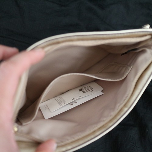Pochette ricamo nuovo con etichette Coach Audrey paillettes sole perline nuovo con etichette polsino grande NUOVO - Foto 5 di 6