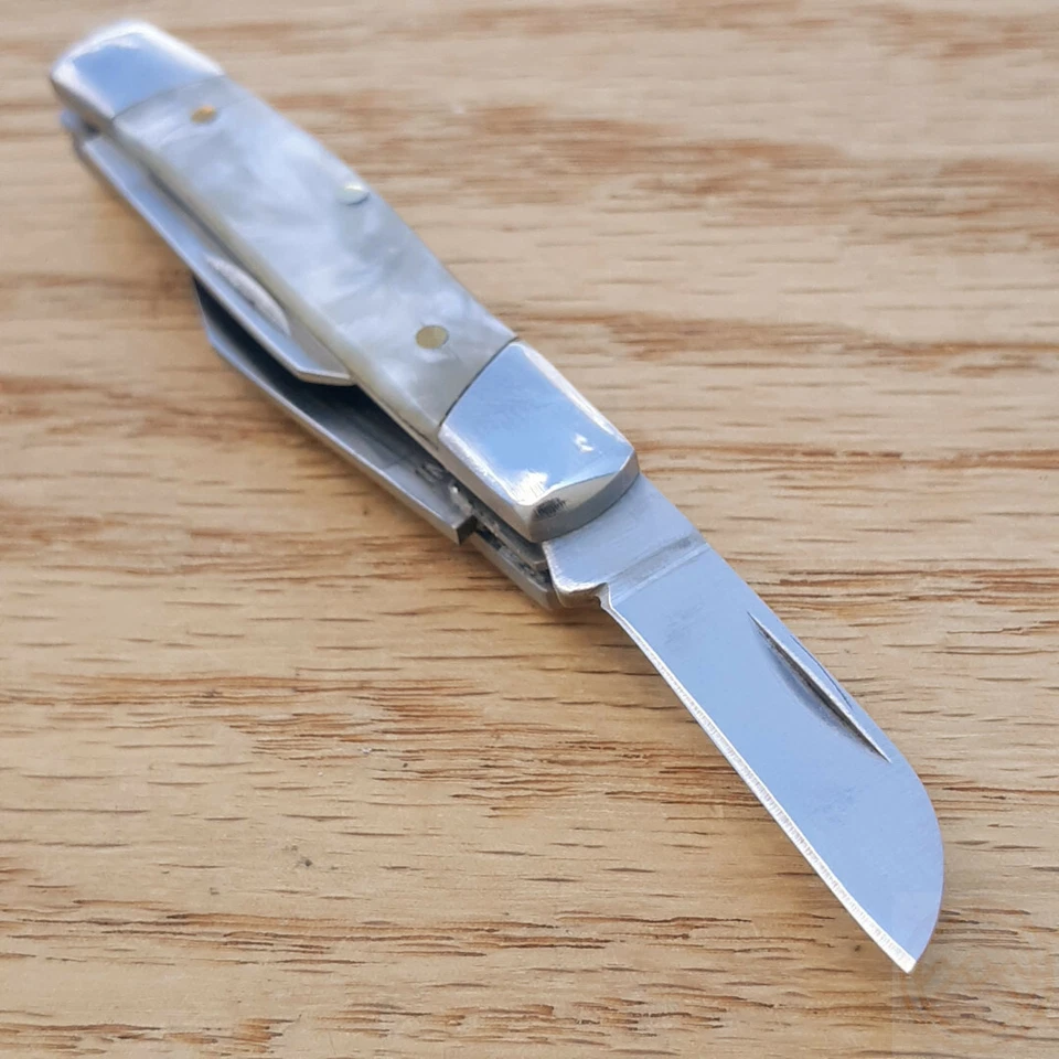 Cuchillo de ganadero pequeño Schrade Imperial cuchillas de acero inoxidable mango de celuloide Foto 3 de 4