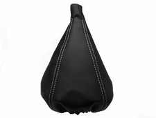 Weiß Faden Echtleder Schaltmanschette Schaltsack Für SAAB 93 9-3 1998-2003