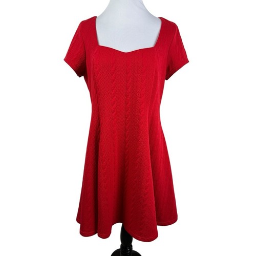 Torrid rotes Fit & Flare Minikleid Herzausschnitt Damen 1 = 1X (14/16)