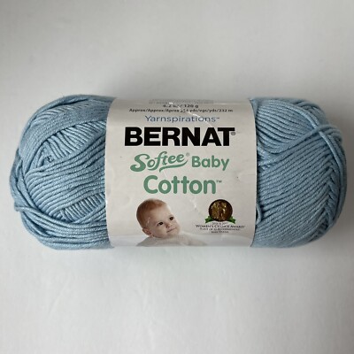 Bernat Softee Baby Cotton Yarn Blue Dusk Sky #52011 One Skein