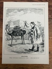 1938 cartoon print " scratched  "  winston churchill as a jockey