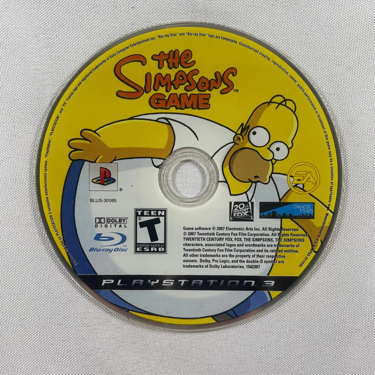 Tested The Simpsons Game PlayStation 3 Video Game Disc Only ps3 ea
