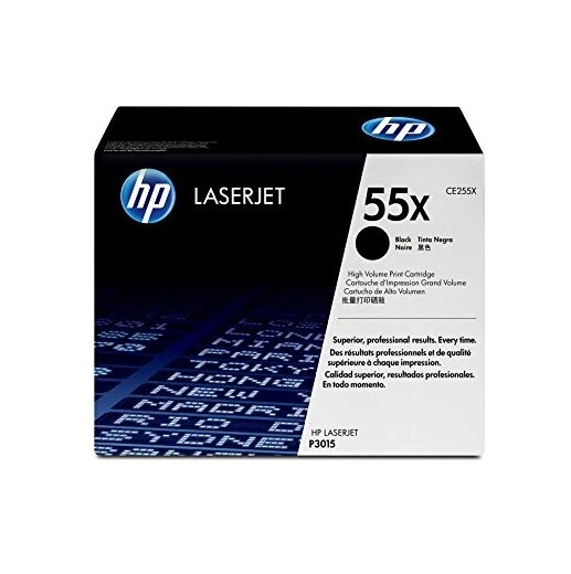 Original HP Toner 55X CE255X Noir pour Laserjet P 3011 3015D Neutre Schachte - Photo 1/1