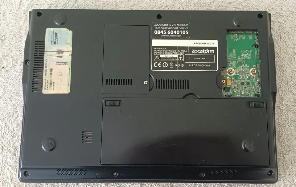 Zoostorm Freedom 10-270 Netbook Laptop 10.1" 1GB 160GB Windows 7 Intel Atom - Image 3 of 4