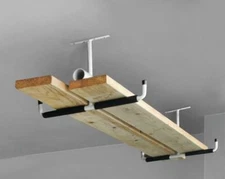 2x Overhead Garage Storage Hooks Rack Ceiling Mount Hanger 2-Way Plate + Screws