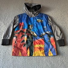 NEW Disney Jacket Boys Smal 5/6 Gray Windbreaker Power Rangers Jungle Fury