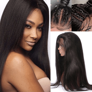 Top 360 Full Frontal Lace Wig Luxury Yaki Straight Wavy Italian