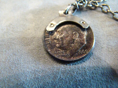Vintage 1944 Mercury Dime & 1960s Roosevelt Dime Charm Bracelet 1986 Necklace - Picture 6 of 11